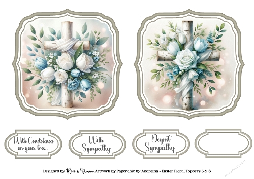 Delicate Sympathy Toppers with Sentiments 5 & 6