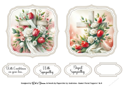 Red Sympathy Toppers with Sentiments 1 &2