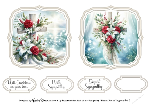Sympathy Easter Toppers with Sentiments 5 & 6