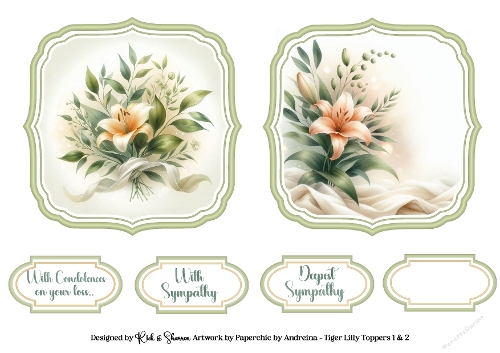 Tiger Lilys Toppers with Sentiments 1 & 2