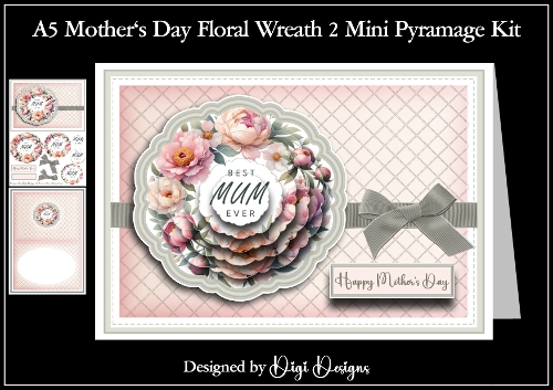 A5 Mothers Day Floral Wreath - Mini Pyramage Kit 