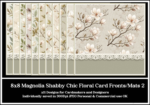 8x8 Magnolia Shabby Chic Card Fronts 12-22
