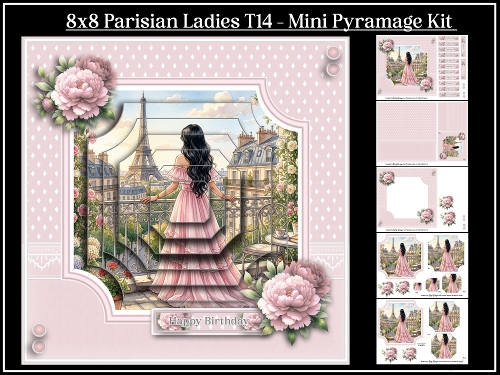 8x8 Parisian Ladies T14 Mini Kit - x5 A4 Sheets 