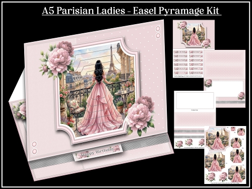 A5 Parisian Ladies 1 - Easel Pyramage Kit 