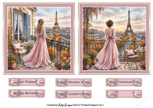 5.5 Parisian Ladies 1 & 2 with Sentiments 