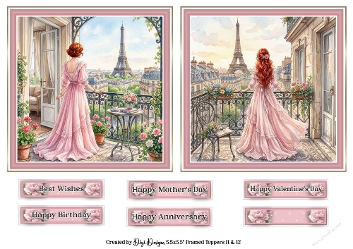 5.5 Parisian Ladies 11 & 12 with Sentiments 