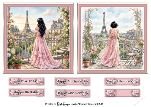 5.5 Parisian Ladies 13 & 14 with Sentiments 