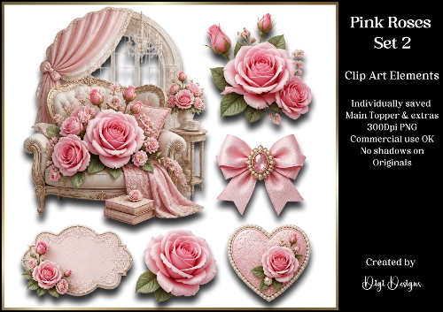 Pink Roses 2 - Large Clipart