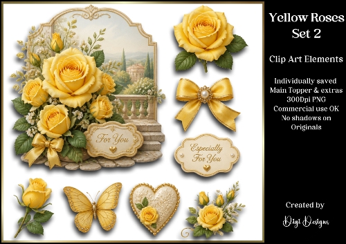 Yellow Roses 2 - Large Clipart
