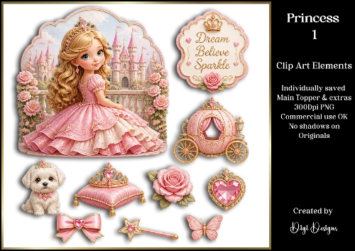 Princess 1 Large Clipart Collection 