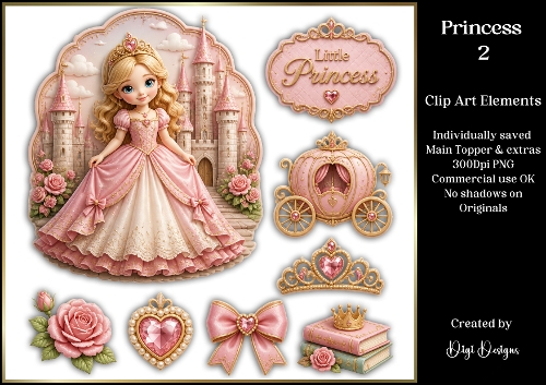 Princess 2 Large Clipart Collection 