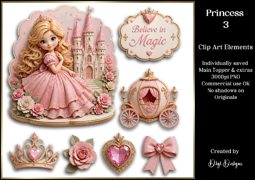 Princess 3 Large Clipart Collection 