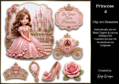 Princess 4 Large Clipart Collection 