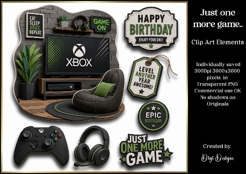 Just one more game Large Clipart Collection in PNG 