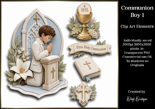 Communion Boy 1 Large Clipart Collection in PNG 