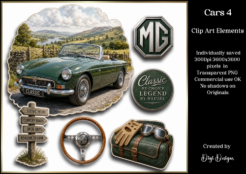 Cars 4 Large Clipart Collection in PNG