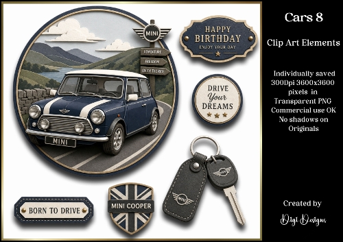 Cars 8 Large Clipart Collection in PNG