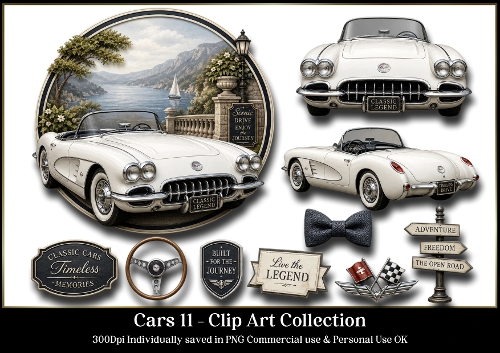 Cars 11 Large Clipart Collection in PNG