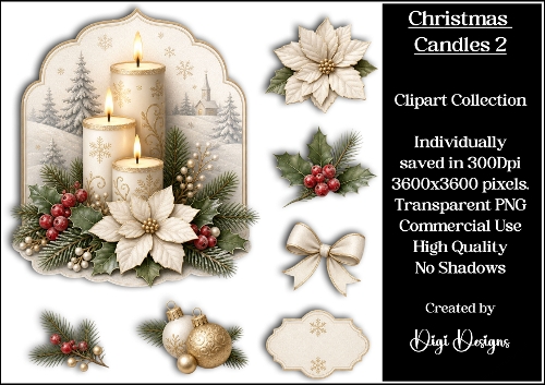 Christmas Candle Clipart Collection 