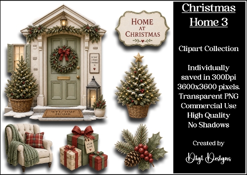 Christmas Home 3 Clipart Collection 