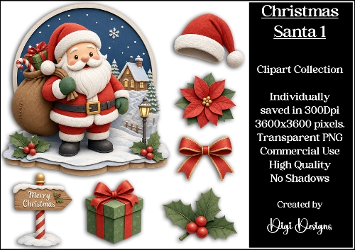 Christmas Santa 1 Clipart Collection