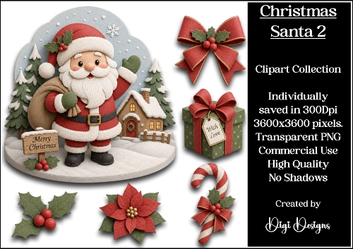 Christmas Santa 2 Clipart Collection
