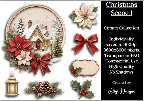 Christmas Scene 1 Clipart Collection