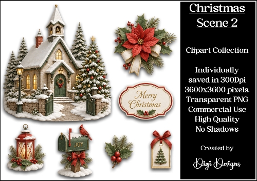 Christmas Scene 2 Clipart Collection