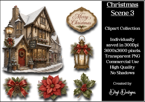 Christmas Scene 3 Clipart Collection