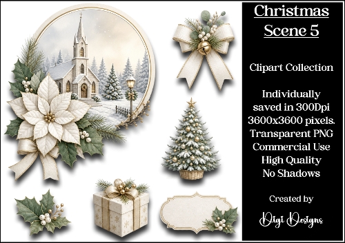 Christmas Scene 5 Clipart Collection