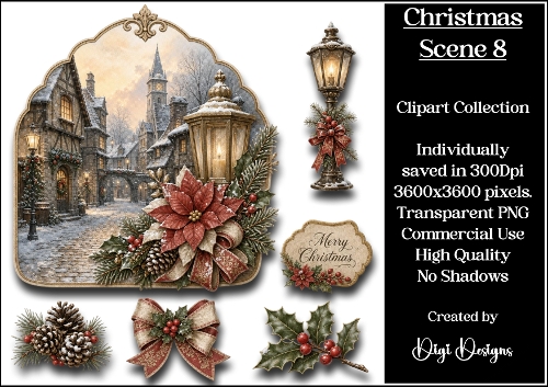 Christmas Scene 8 Clipart Collection