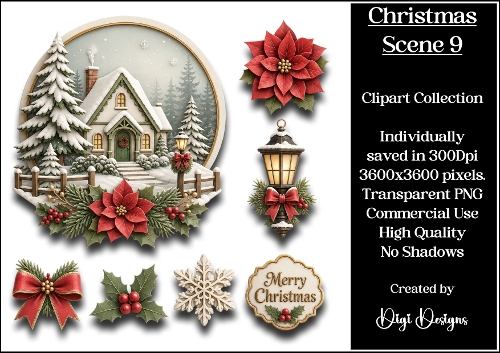 Christmas Scene 9 Clipart Collection