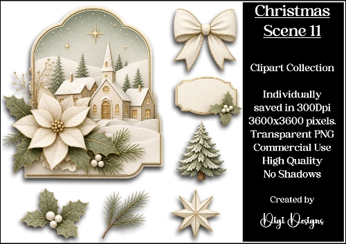 Christmas Scene 11 Clipart Collection