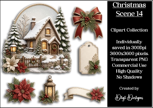 Christmas Scene 14 Clipart Collection