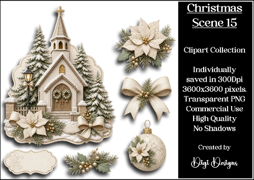 Christmas Scene 15 Clipart Collection