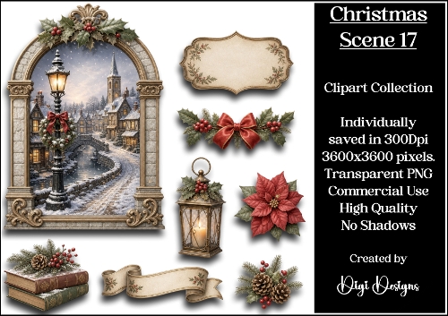Christmas Scene 17 Clipart Collection
