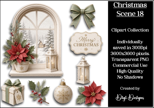 Christmas Scene 18 Clipart Collection