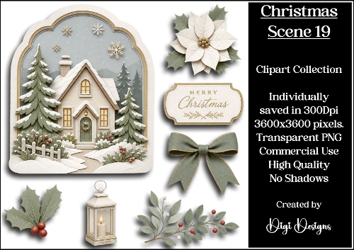 Christmas Scene 19 Clipart Collection