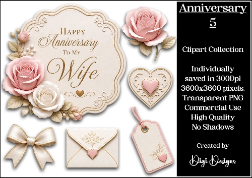 Anniversary 5 Clipart Collection 