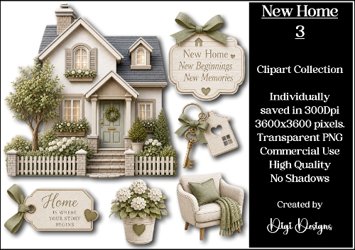 New Home 3 Clipart Collection 
