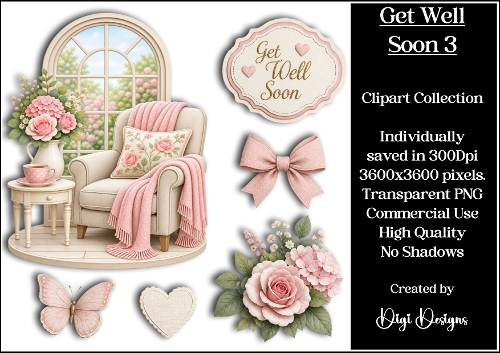 Get Well Soon 3 Clipart Collection 