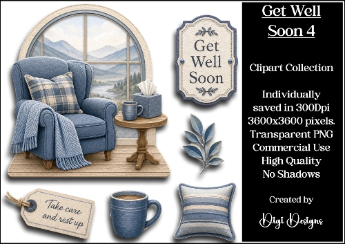 Get Well Soon 4 Clipart Collection 