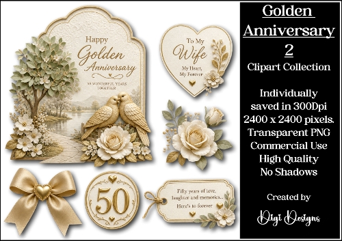Golden Anniversary 2 Clipart Collection PNG 