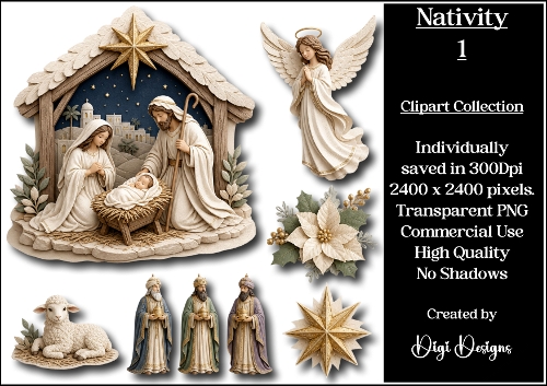 Nativity 1 Clipart Collection PNG 