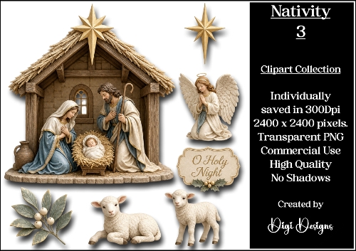 Nativity 3 Clipart Collection PNG 