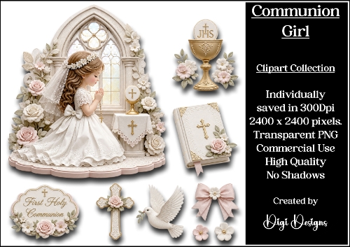 Communion Girl Clipart Collection 