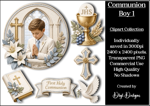 Communion Boy Clipart Collection 