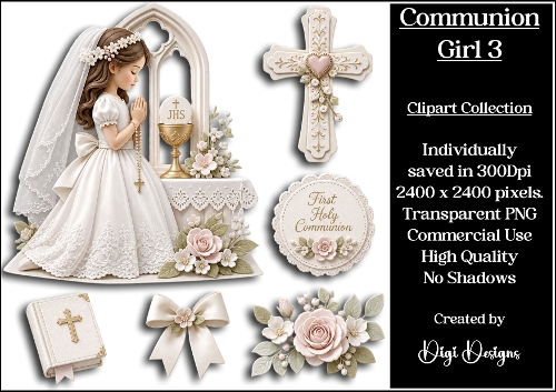 Communion Girl 3 Clipart Collection 