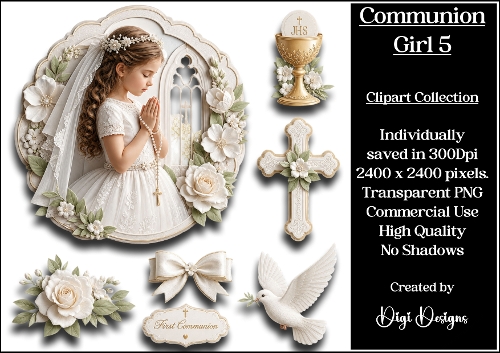 Communion Girl 5 Clipart Collection 