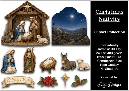 Nativity 1 Clipart Collection PNG 